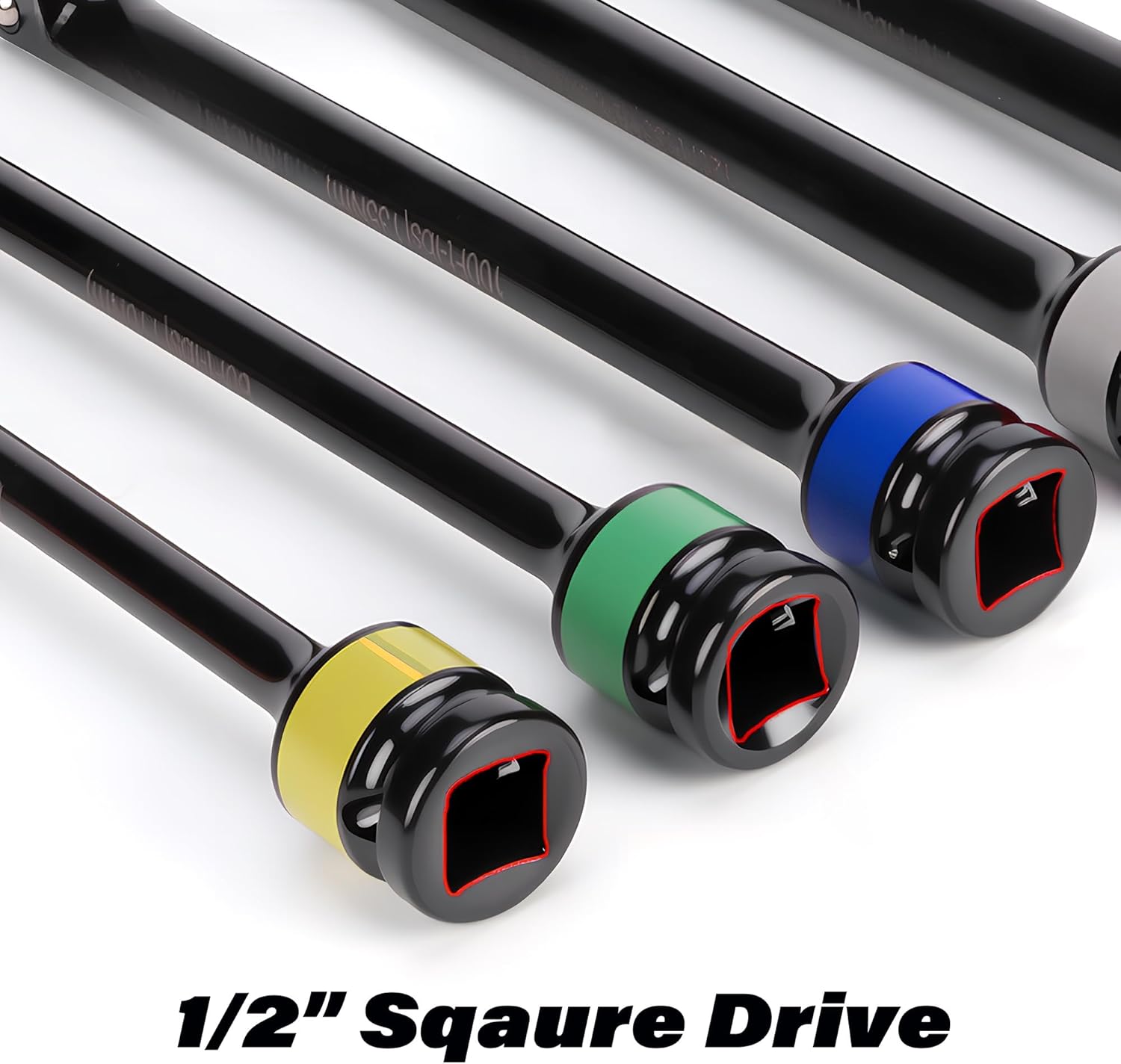 5pcs Torque Limiting Extension Bar Set, 1/2” Drive Torque Sticks, 8 inch Color Coded, 65-140 ft-lb for Hand/Impact Wrench Locking Lug Nut Socket, No Over-Torque