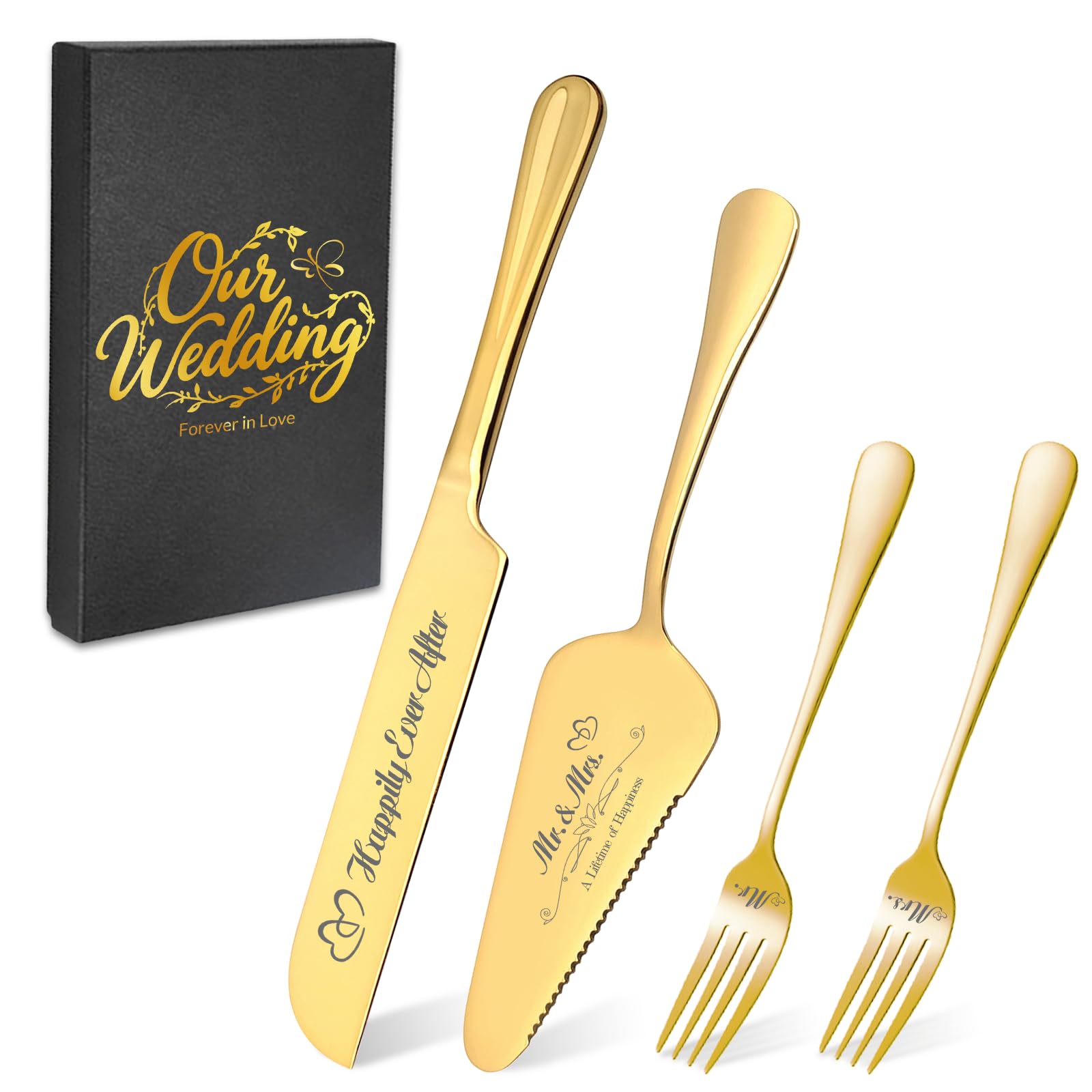Personalized Wedding Cake Knife Set - Stainless Steel -9 Personalized Wedding Cake Knife Set - Stainless Steel -9