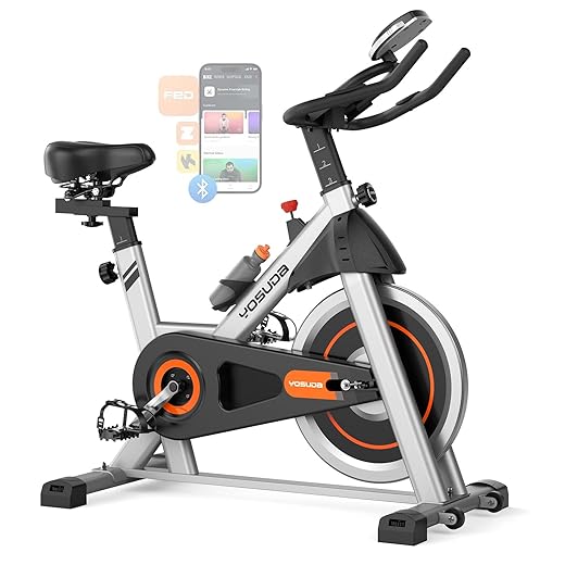 YOSUDA Exercise Bike, Brake Pad Stationary Bike for Home with Exclusive App, Magnetic Indoor Cycling Bike with 300 lb Weight Capacity, Low Noise, Tablet Holder and Fitness Courses for Weight Loss