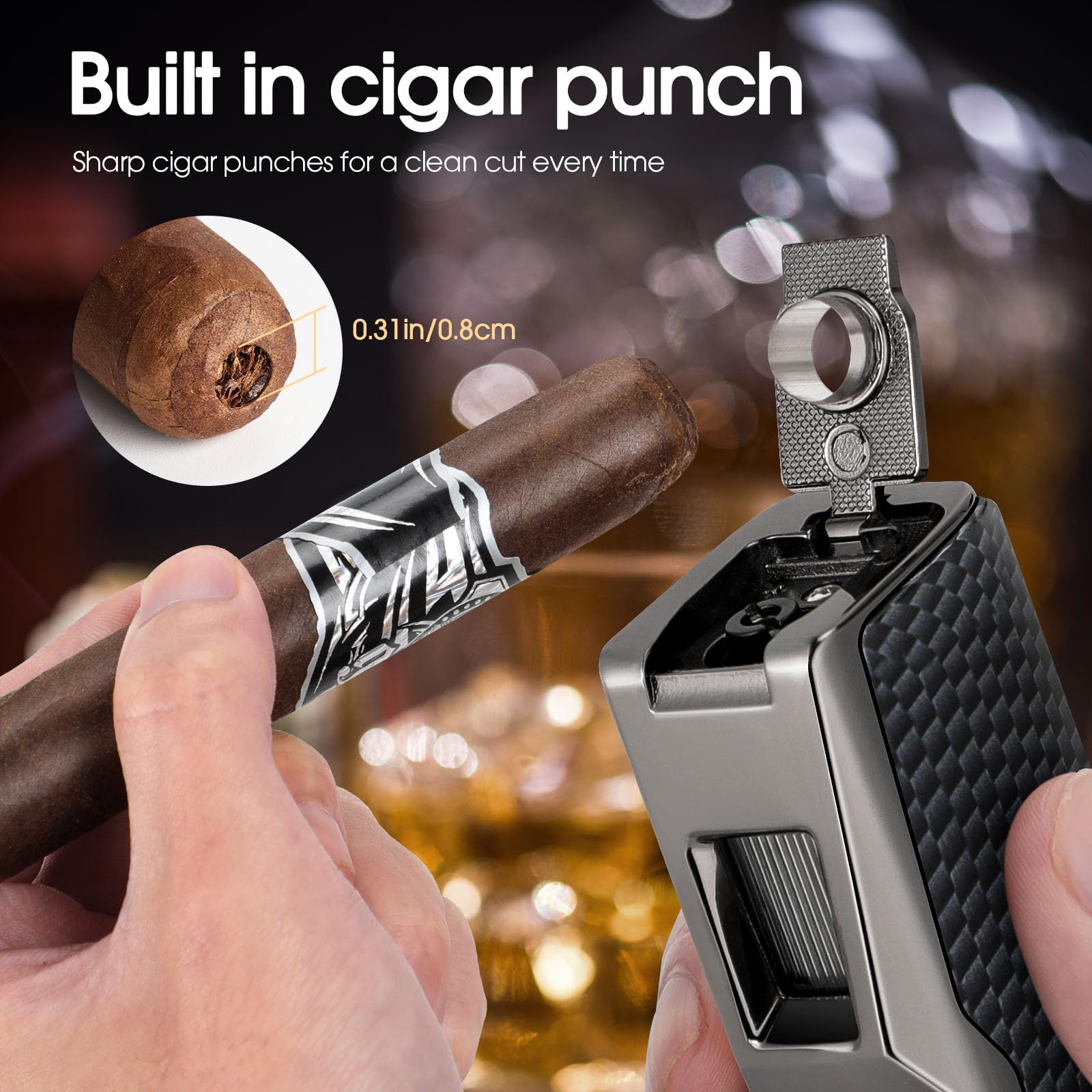 cigarette lighter and ashtray set Amazon.com: USEWIRE Cigar Lighter and Ashtray Set, Quad Windproof Jet  Flame, with Cigar Holder and Cigar Punch, Refillable Butane Gas Lighter,  Multifunctional Cigar Accessories Gift Set : Health & Household