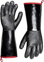 Aillary 932°F Heat Resistant BBQ Grill Gloves - 14-Inch Waterproof Neoprene, Oil-Resistant for Oven, Smoker, Frying