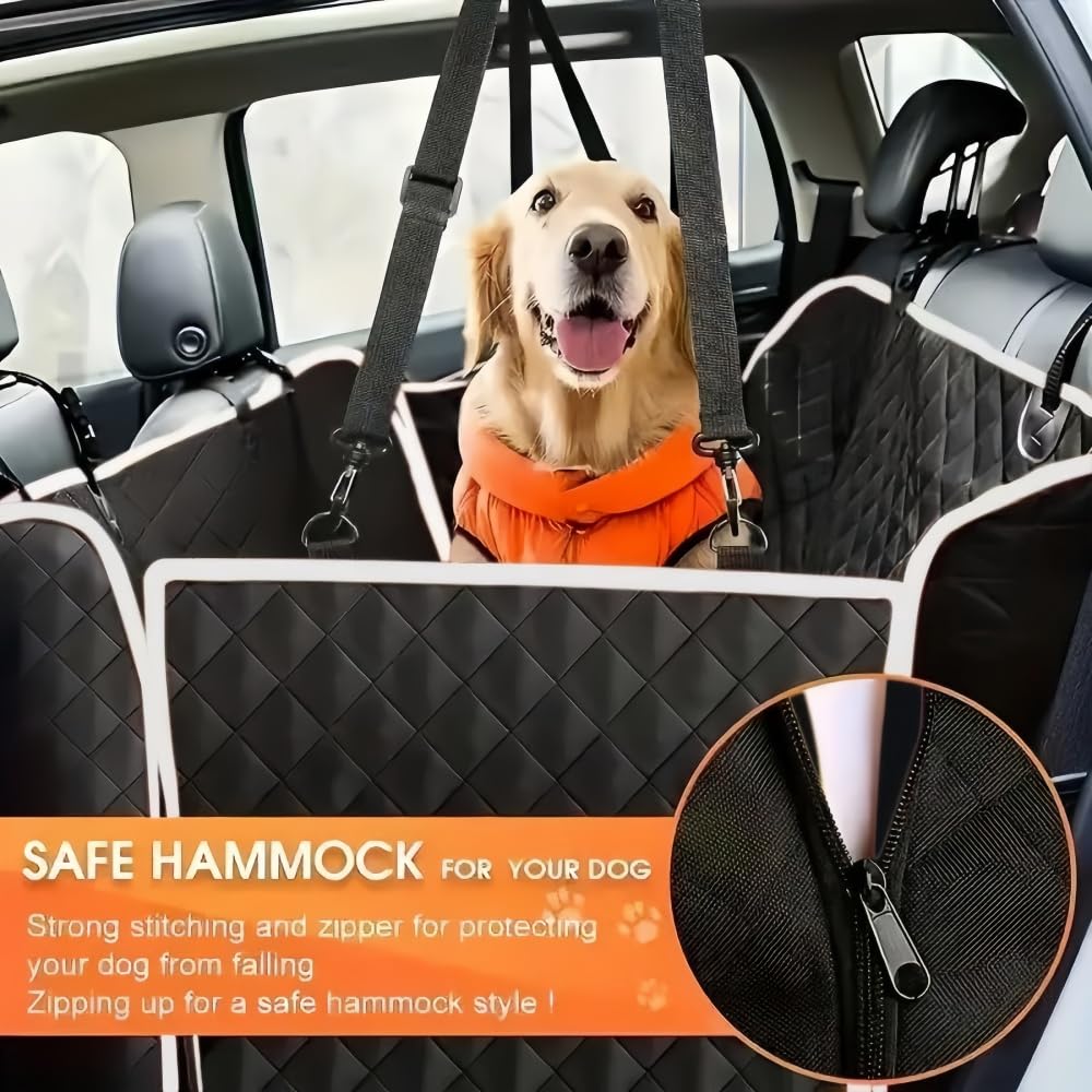Funda Coche Perro para Skoda Fabia Hatchback Fabia Combi, Funda Coche Perro Protector Asiento Protector Coche Perros Asiento Trasero Funda Coche Perro Impermeable,A