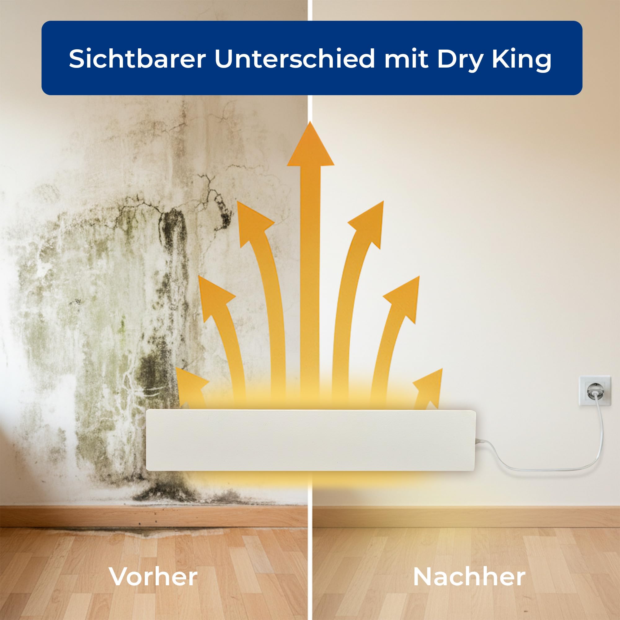 Wandheizung für feuchte Wände - effiziente Schimmel Heizung zur Wandtrocknung - kompakte Infrarot Wandheizung für ein gesundes Raumklima und langfristigen Schutz