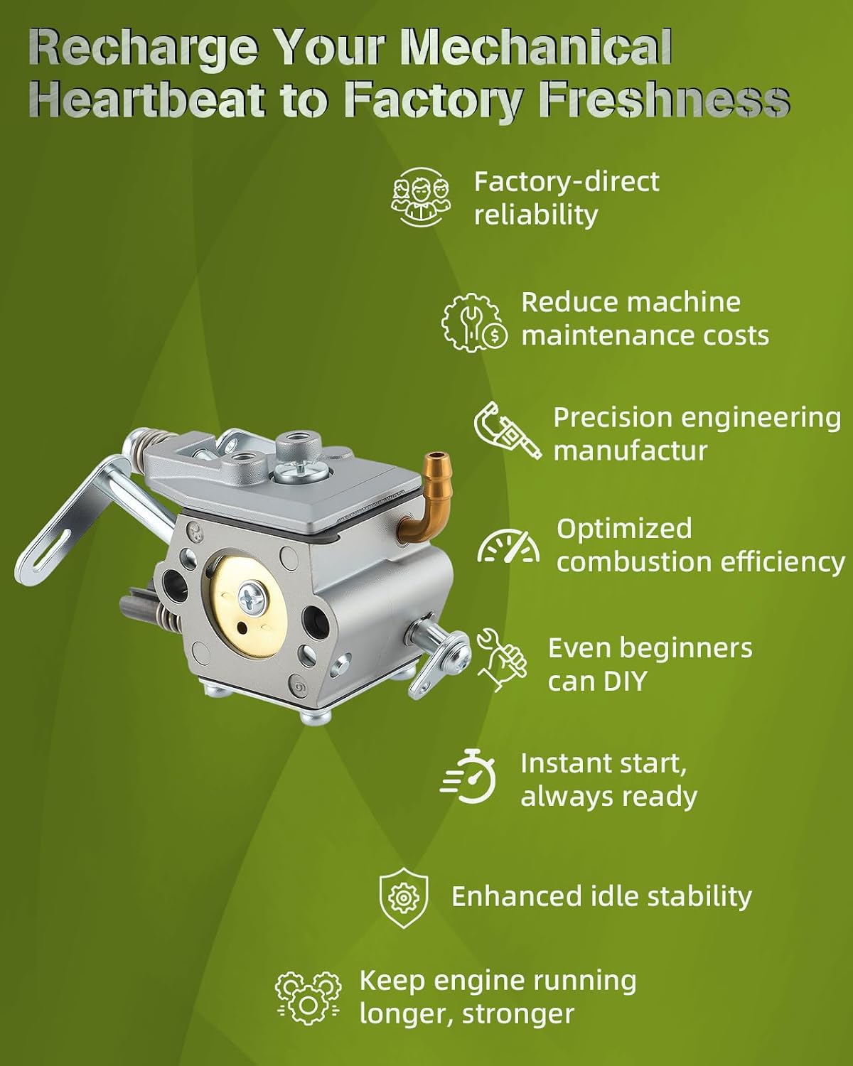 9287-310001 Carburetor Kit for McCulloch Mac 3200 3205 3210 3516 32cc 35cc 38cc CS6MHO35UB24RA Chainsaw Engine, with Fuel Filter Turn Up Kits