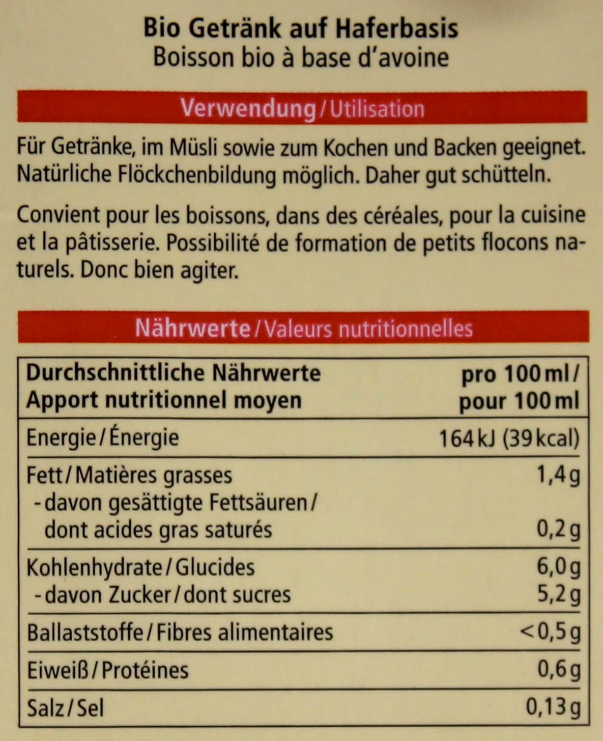 Alnatura Bio Hafer-Drink ungesüßt, 8er Pack (8 x 1 l)