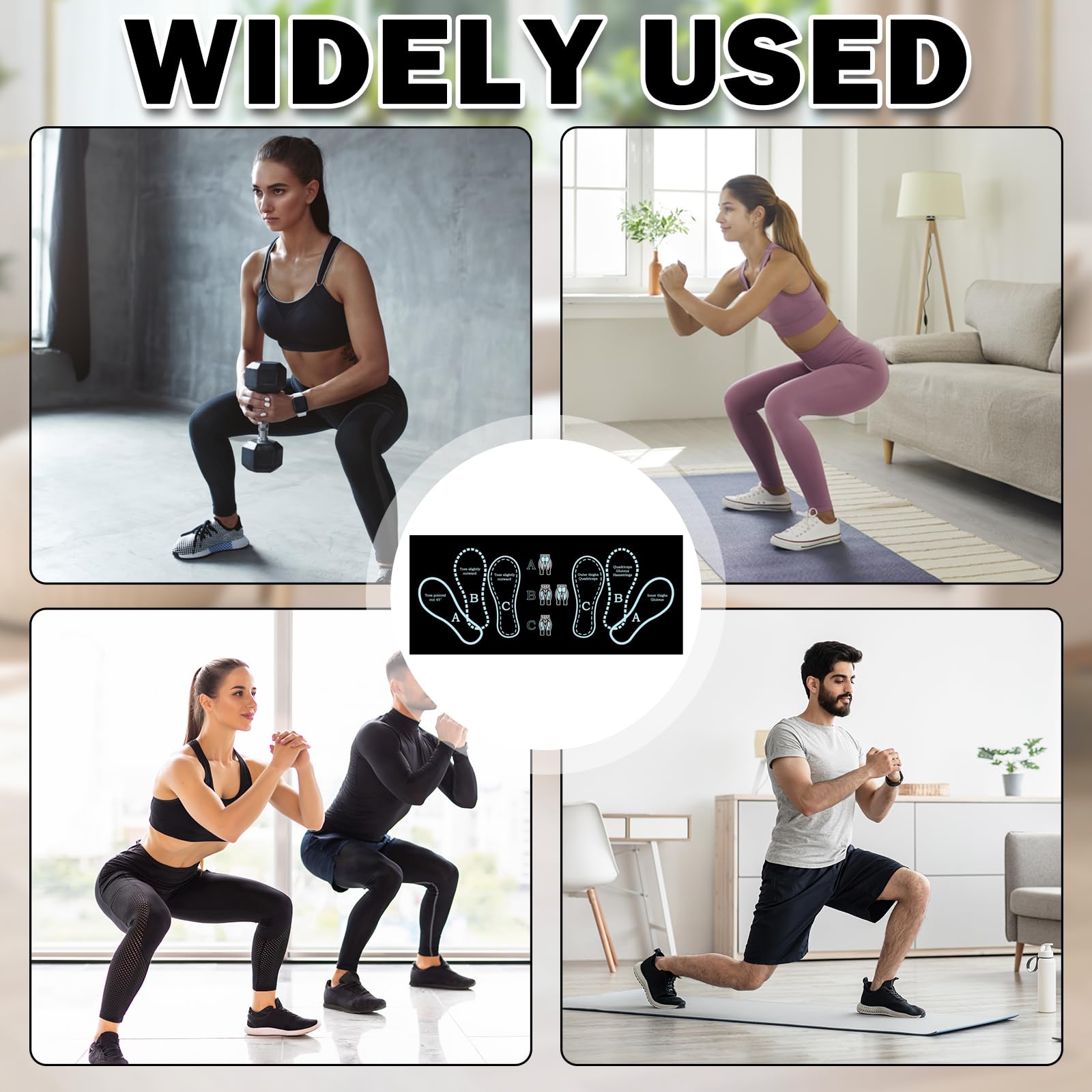 Esterilla antideslizante para sentadillas con posicionamiento de pies, accesorio deportivo para entrenamiento en casa