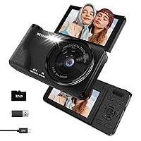 Macchina Fotografica Digitale 4K 64MP, Wevoor Fotocamera Digitale Compatta 32GB con Flip 180° da 3"