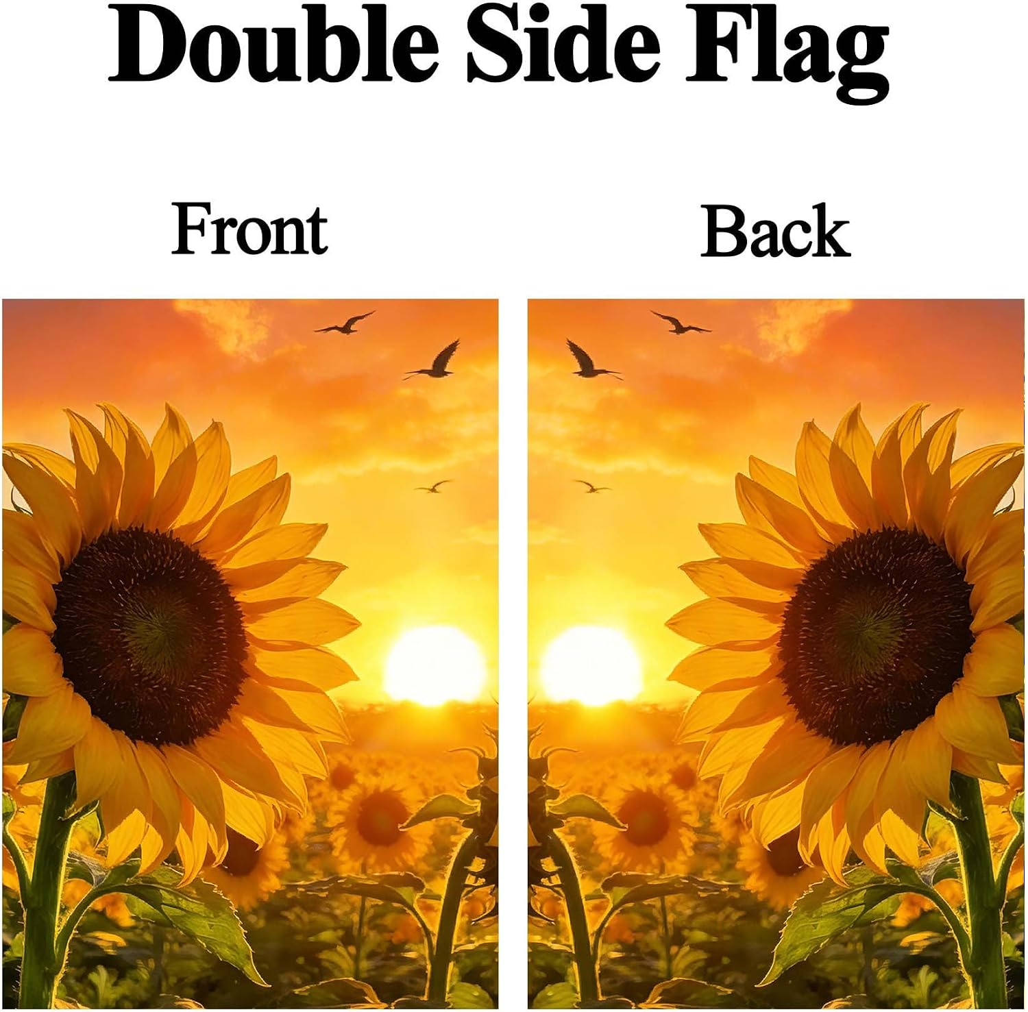 Seasonal Sunflowers Floral Flowers Summer Spring Sunset Landscape House Flag 28 x 40 Inch, Double Sided Large Garden Yard Welcome Flags Banners for Home Lawn Patio Outdoor Decor