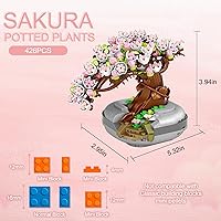 Vista 2 de QIUXQIU Mini Sakura Bonsái modelo creativo de simulación de bricolaje Mini partícula de flores silvestres Colección botánica de construcción