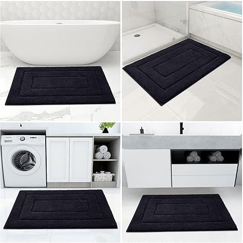 Miniatura 200 de Buganda Alfombras de baño, 24" x 16", Alfombras de baño de microfibra suaves y absorbentes, Alfombra de ducha esponjosa antideslizante, Alfombras de