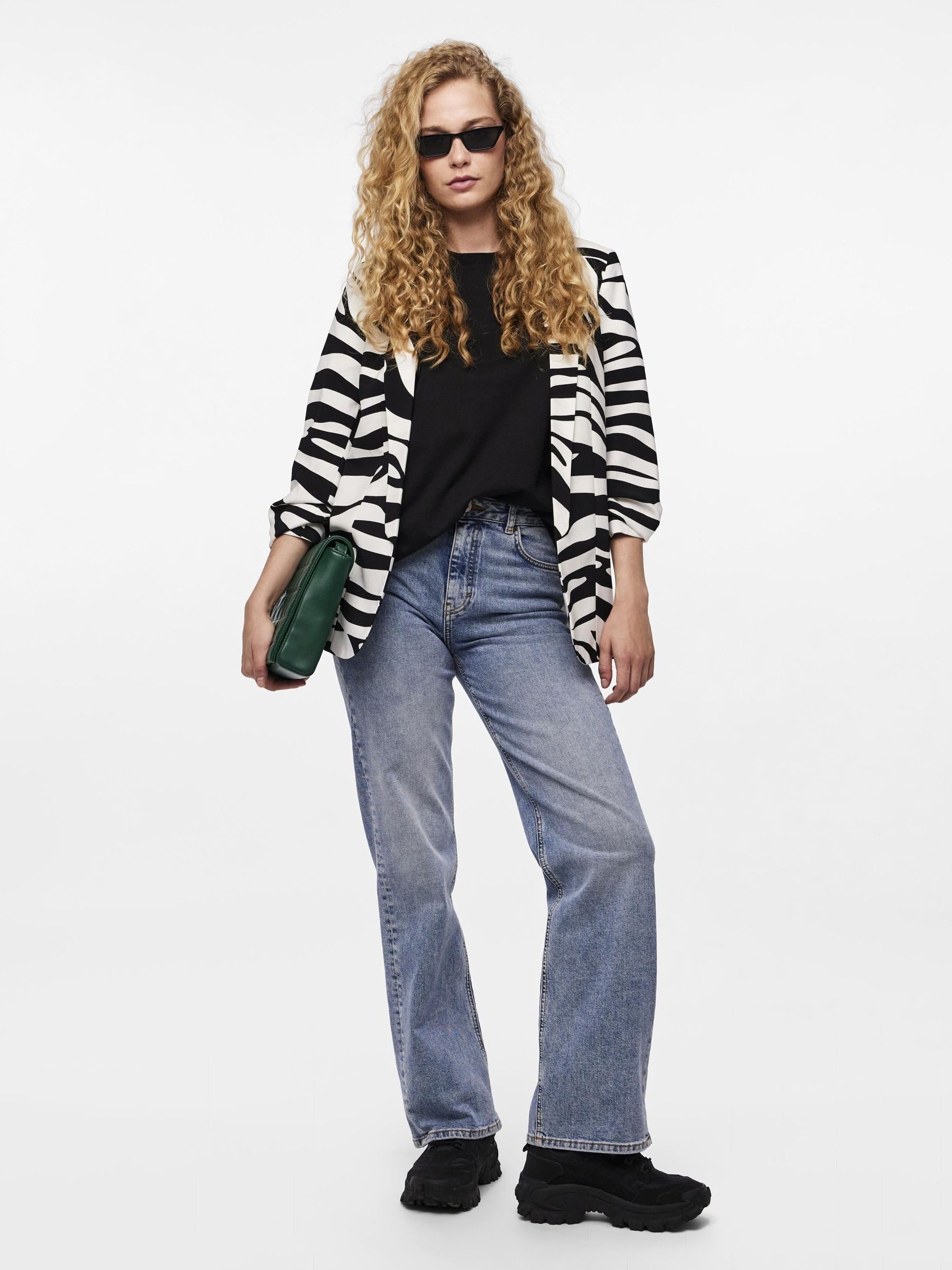 PIECES Pcbosella 3/4 Blazer z nadrukiem Noos Bc, Port Tawny, M