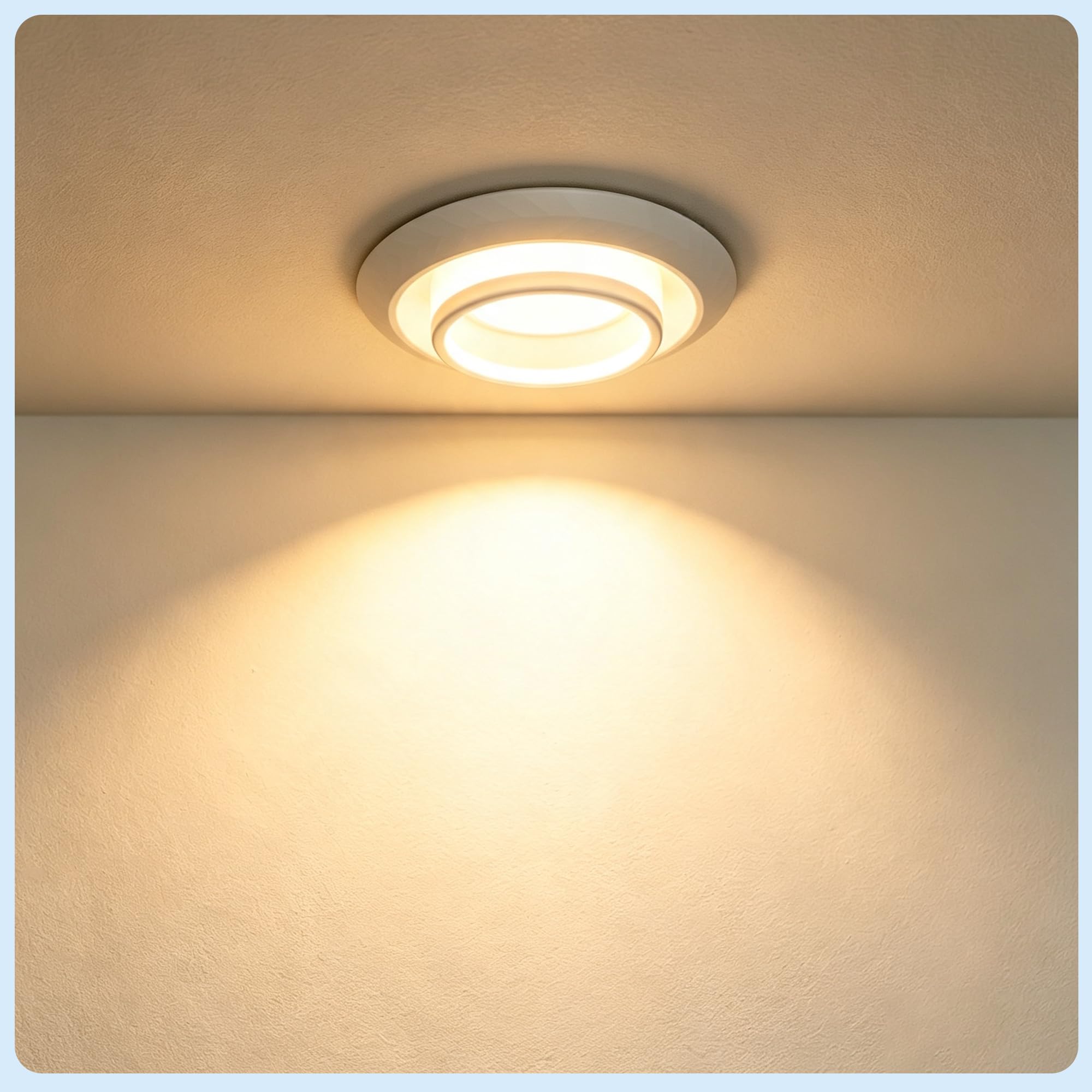 Set 12 Faretti da Incasso GU10, Ghiera Alluminio Bianco, con Portalampada GU10, Design Anti-Abbagliamento, Foro Regolabile 60-75mm, Ristrutturazione & Nuova Costruzione, Senza Lampadina
