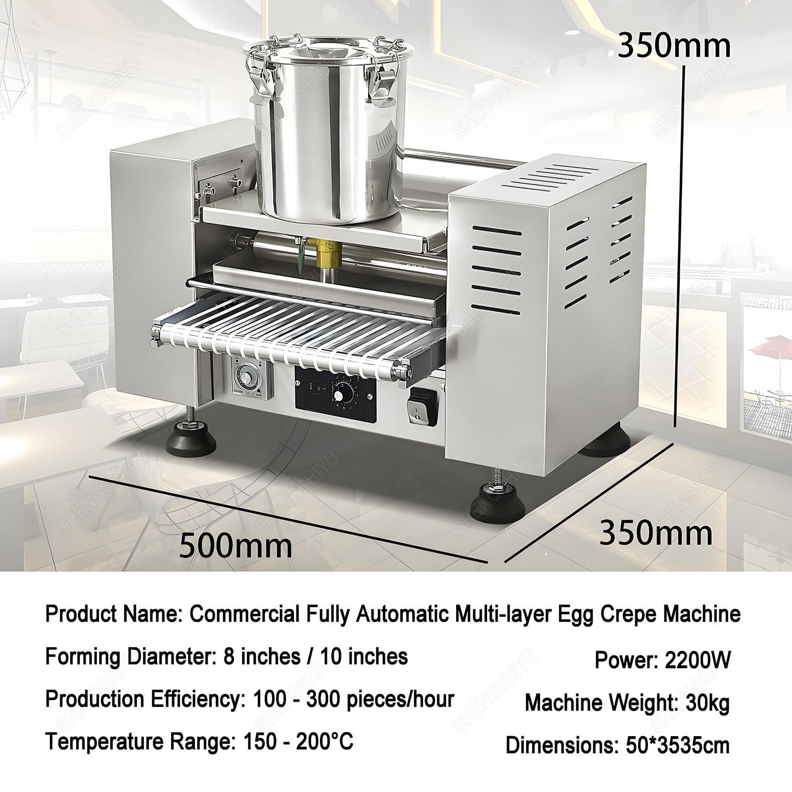 Maquina Panquecas E Crepes con Panel de Control Calentamiento Uniforme Grosor Uniforme Crepera Electrica Hace Pasteles en Capas Tortillas de Huevo Diámetro del Panqueque 8in
