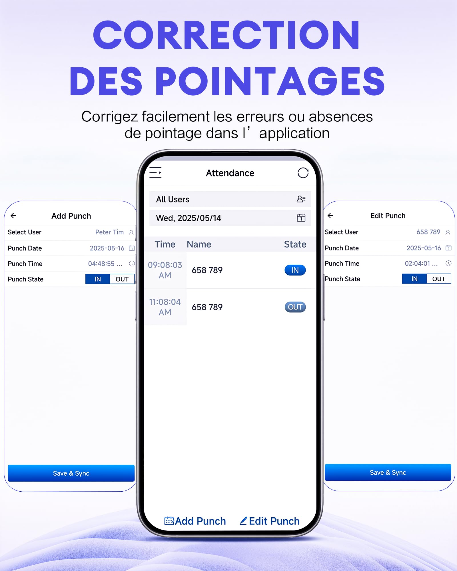 NGTeco WiFi Pointeuse pour Employés Petite Entreprise, W3 WiFi Biométrique Pointeuse à Empreinte Digitale, pointeuse horaire Personnel avec APP pour iOS Android (Français)