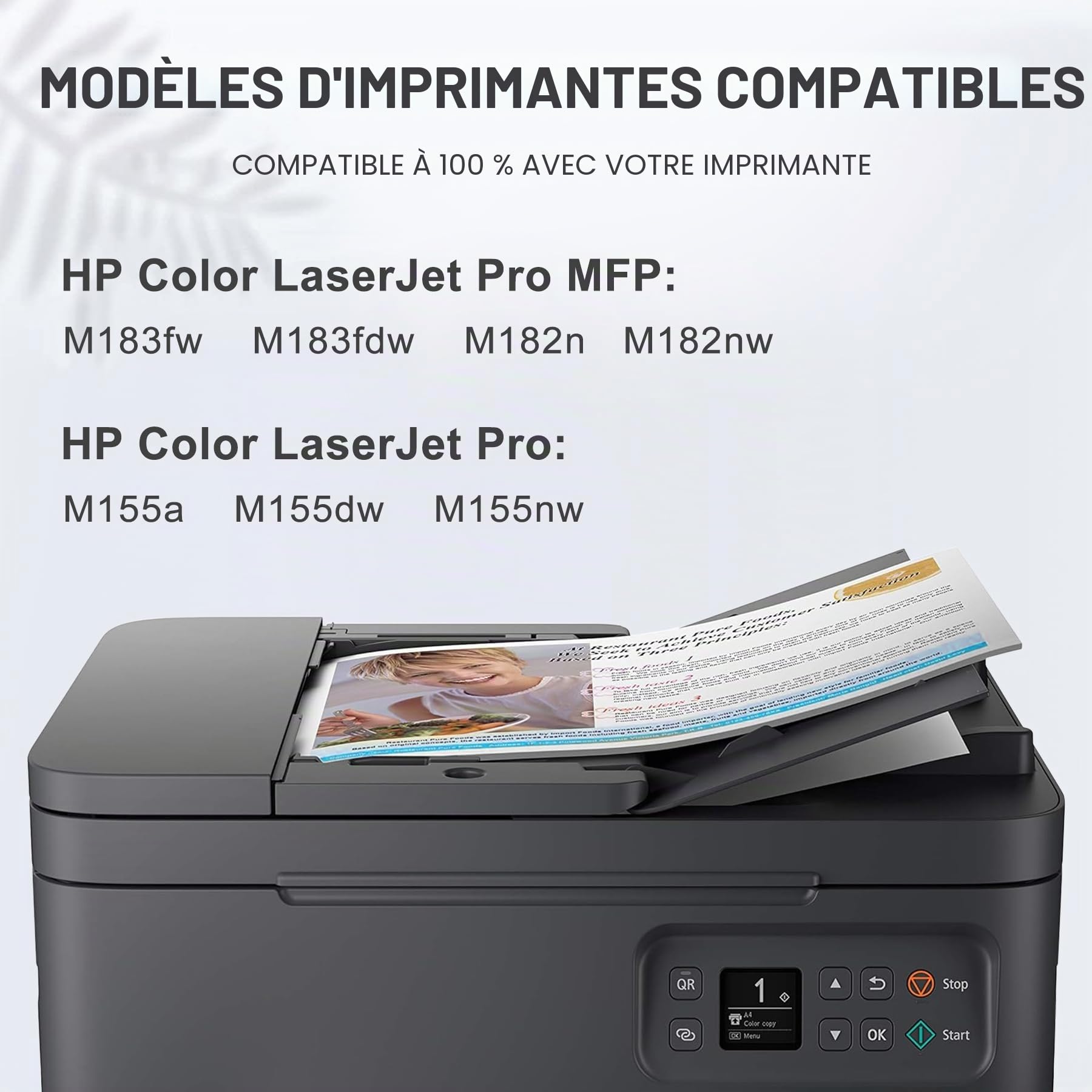 216A Cartouches de Toner de Remplacement pour HP W2410A W2411A W2412A W2413A Color LaserJet Pro M155a M155dw M155nw MFP M183fw M183fdw M182n M182nw (Pack de 4)
