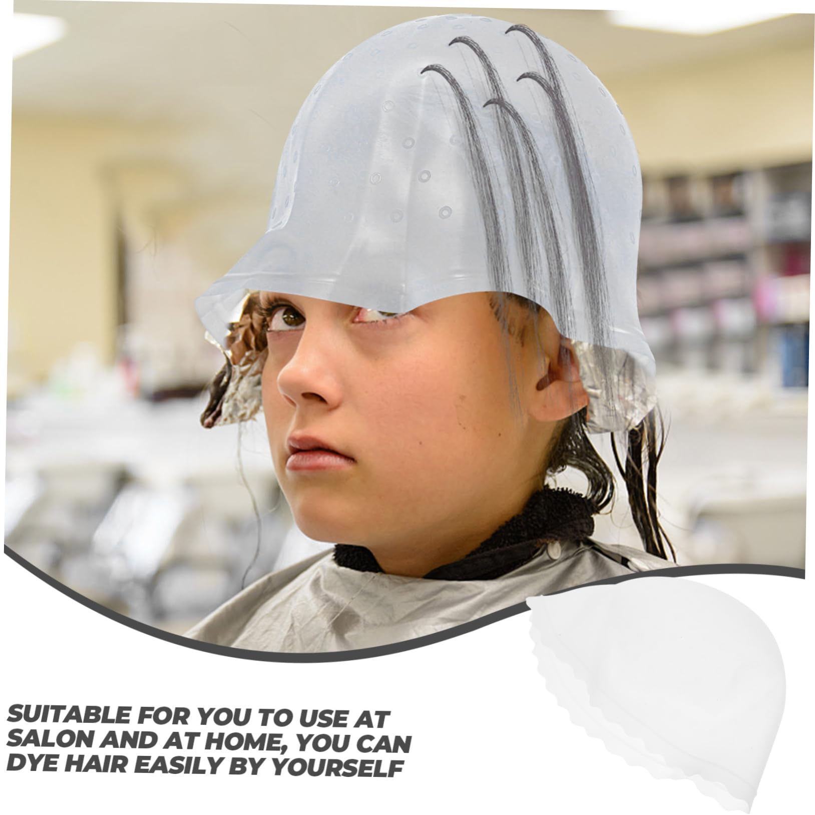 HONMEET Silicone Hair Dye Cap for Coloring Highlighting Cap Holes for Home Use