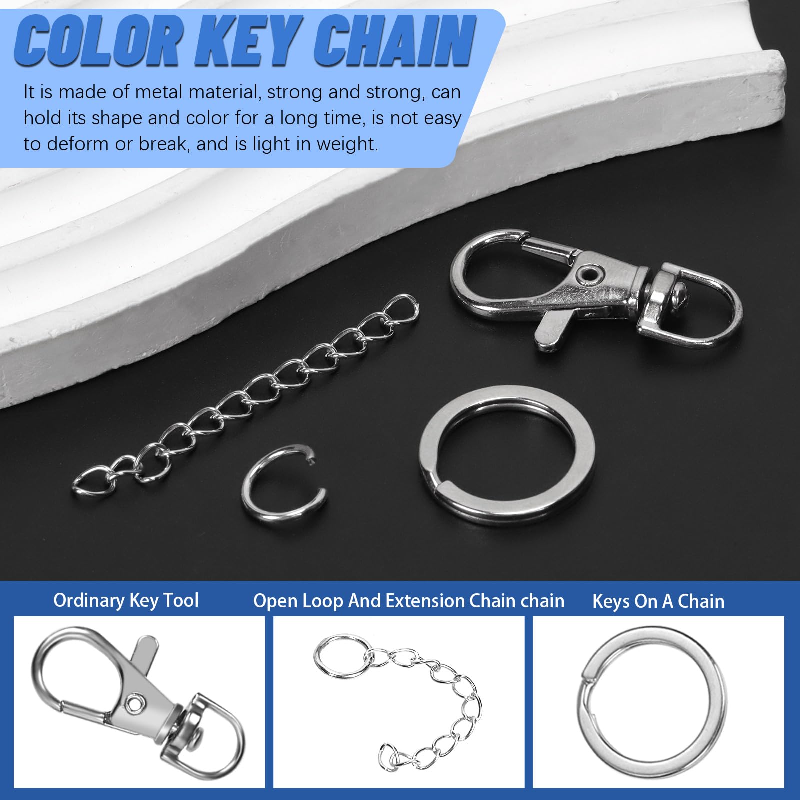 Amazon.com: Glarks 125pcs Silver Keychain Making Kit, Keychain