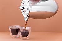 Vista 2 de La Cafetière Cafetería de acero inoxidable con aislamiento de doble pared, 8 tazas, acero inoxidable, plata