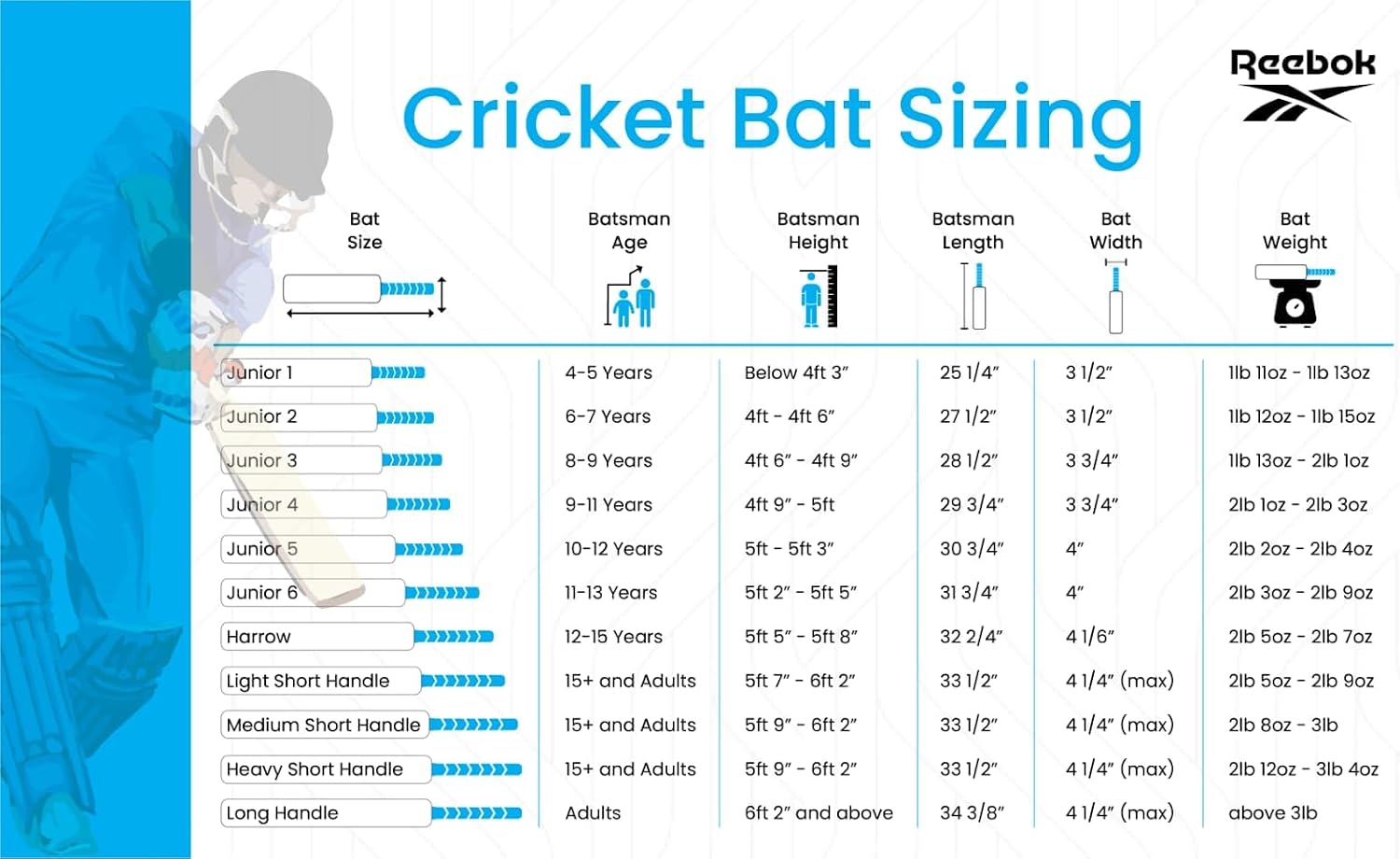 Reebok Blaze Kashmir Willow Cricket Bat