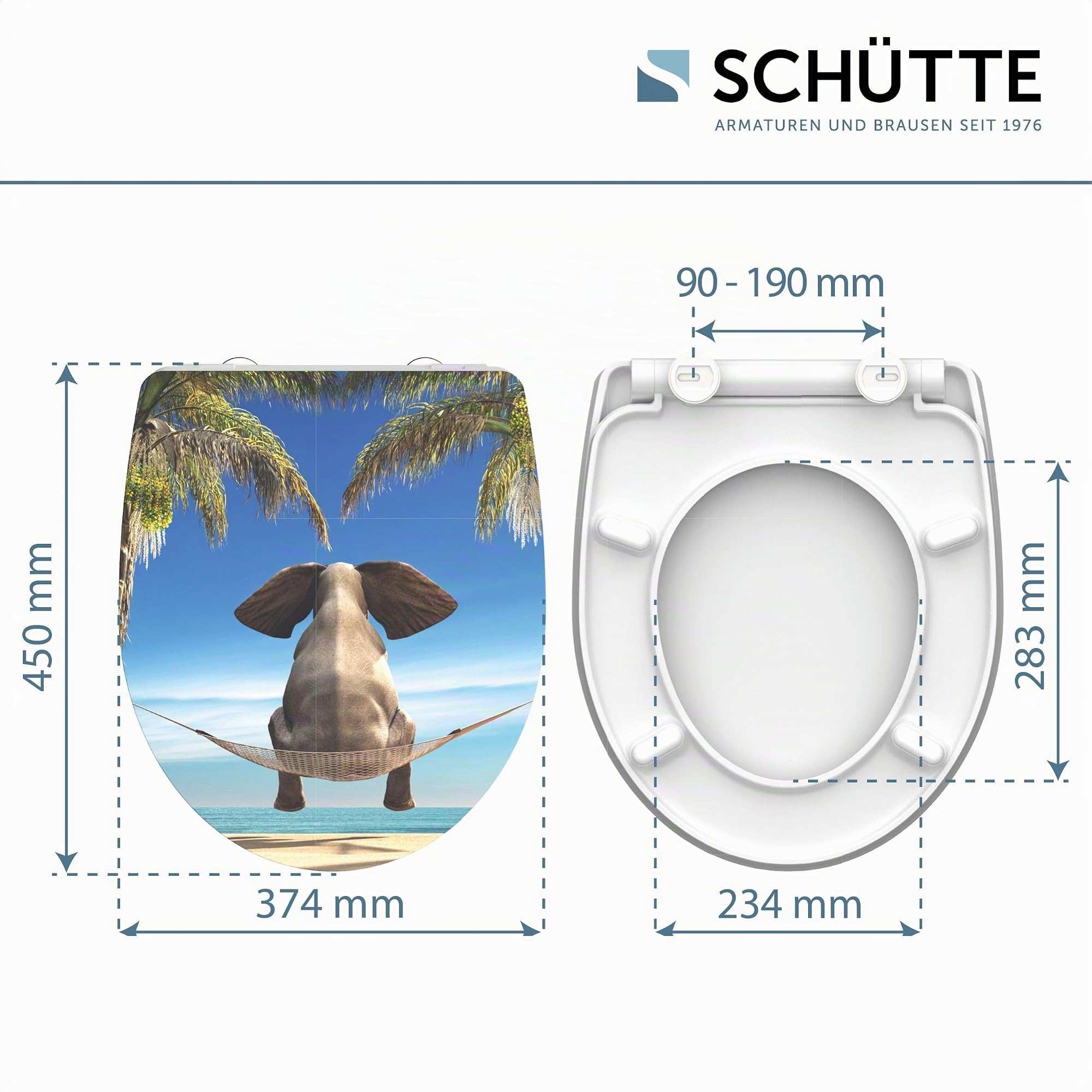 Schütte 82580 Happy Elephant Abattant WC, Motif