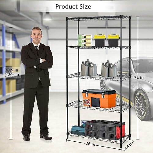 Miniatura 187 de BestOffice Estantes de almacenamiento de alambre de 3 niveles con ruedas 23 x 13 x 31 pulgadas Cromado Estantes ajustables Estante de metal