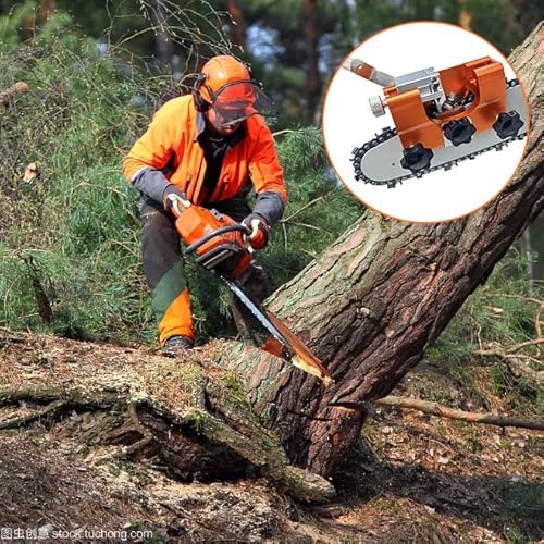 Kettensäge Schärfgerät, Tragbar Kettensägenschärfer Kit, Tragbar Handkurbeln Sägekettenschärfgerät Sägeketten mit 1 Schleifköpfen Zum Schärfen von 1/4" und 3/8" Niedrigprofil – Bild 8