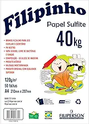 Papel Sulfite A4 120g, Filiperson, Filipinho, 1779, 50 Folhas, Branco