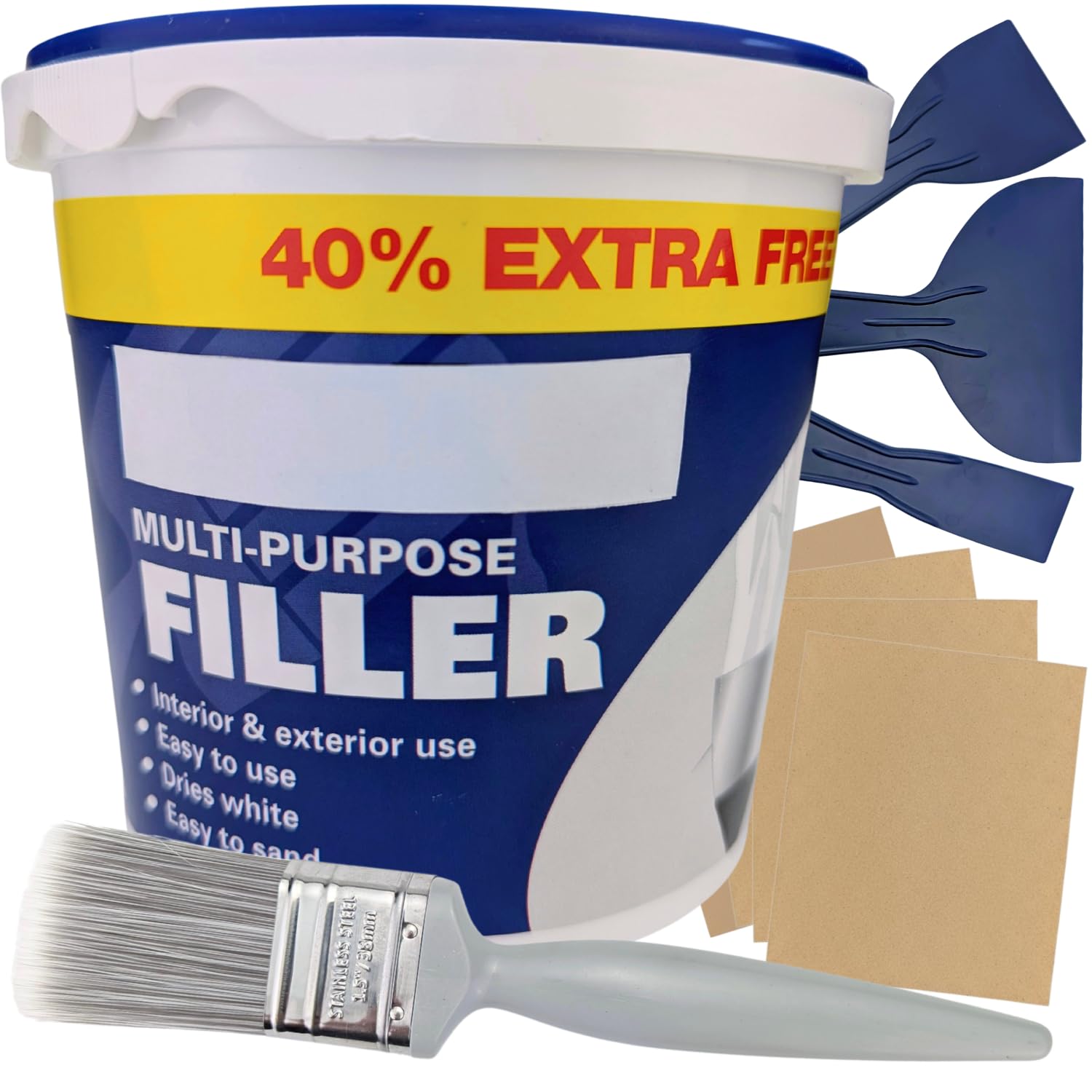 Ready Mixed Plaster & Wall Filler Repair Kit – White, Fills Holes & Cracks