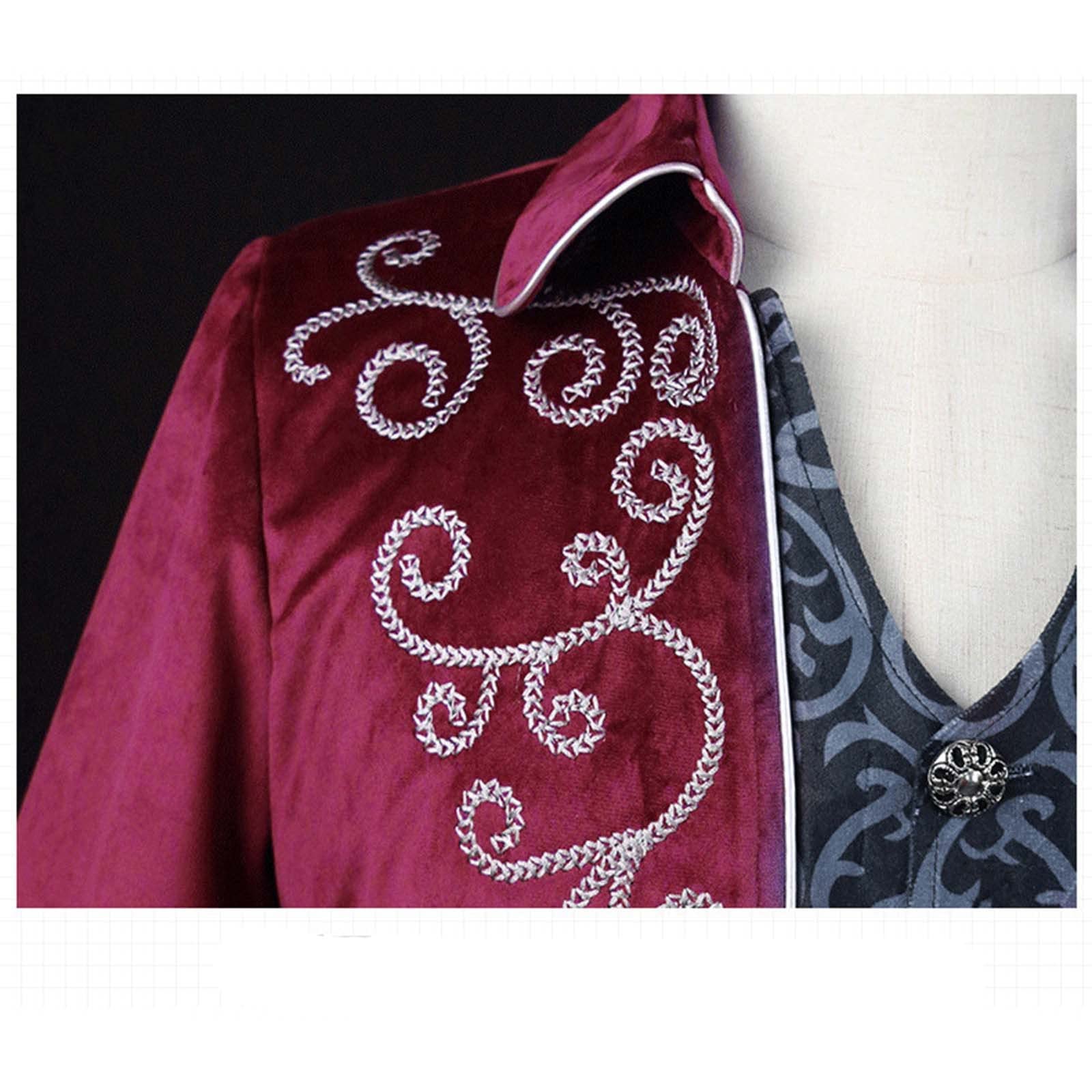 Uomini Gotico Giacca Coda Di Pie Nero Steampunk Vittoriano Matrimonio Costume Di Carnevale Vittoriano Cosplay Smoking Giacca Lunga Uomo Gotico€