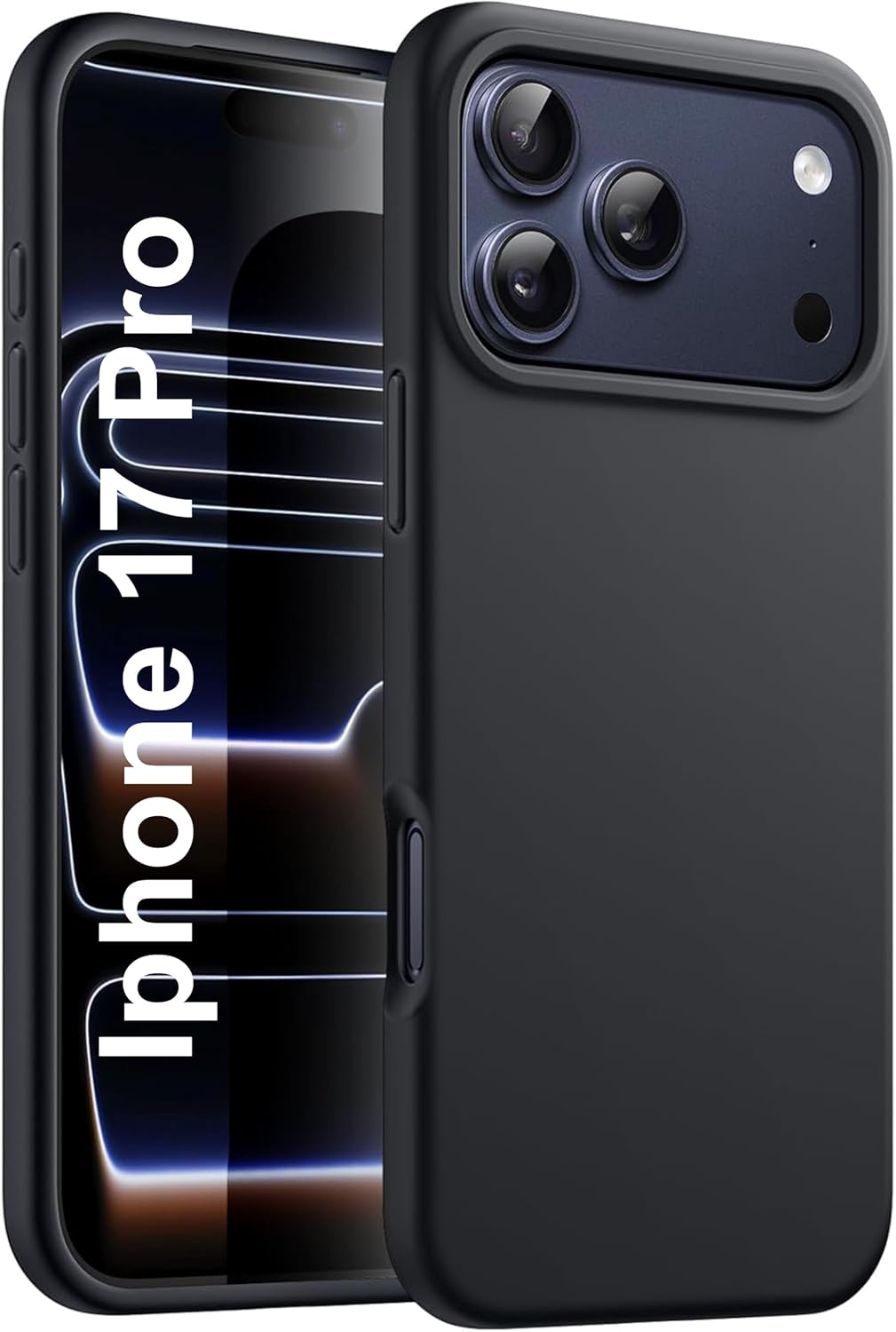 Silicone Case for iPhone 17 Pro 6.3-Inch, Silky-Soft Touch Full-Body Protective Phone Case, Shockproof Back Cover for iPhone 17 Pro (Black)