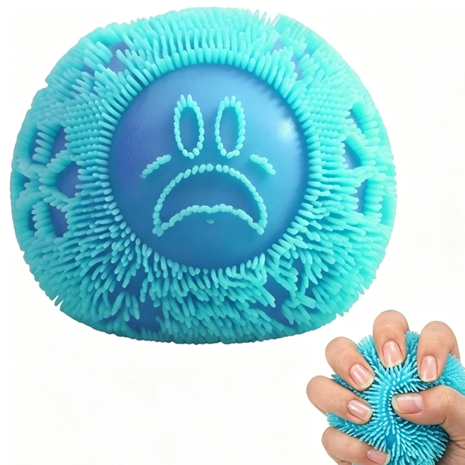 1 PCS Fuzz Ball, Smiley Faces, Squishy Ball, Pocket Size, Soft Texture, Reusable Desktop Decoration, Ideal for Home, Office, Desktop, Coffee Shop, Decoration Collectors and Desktop Ornament Lovers