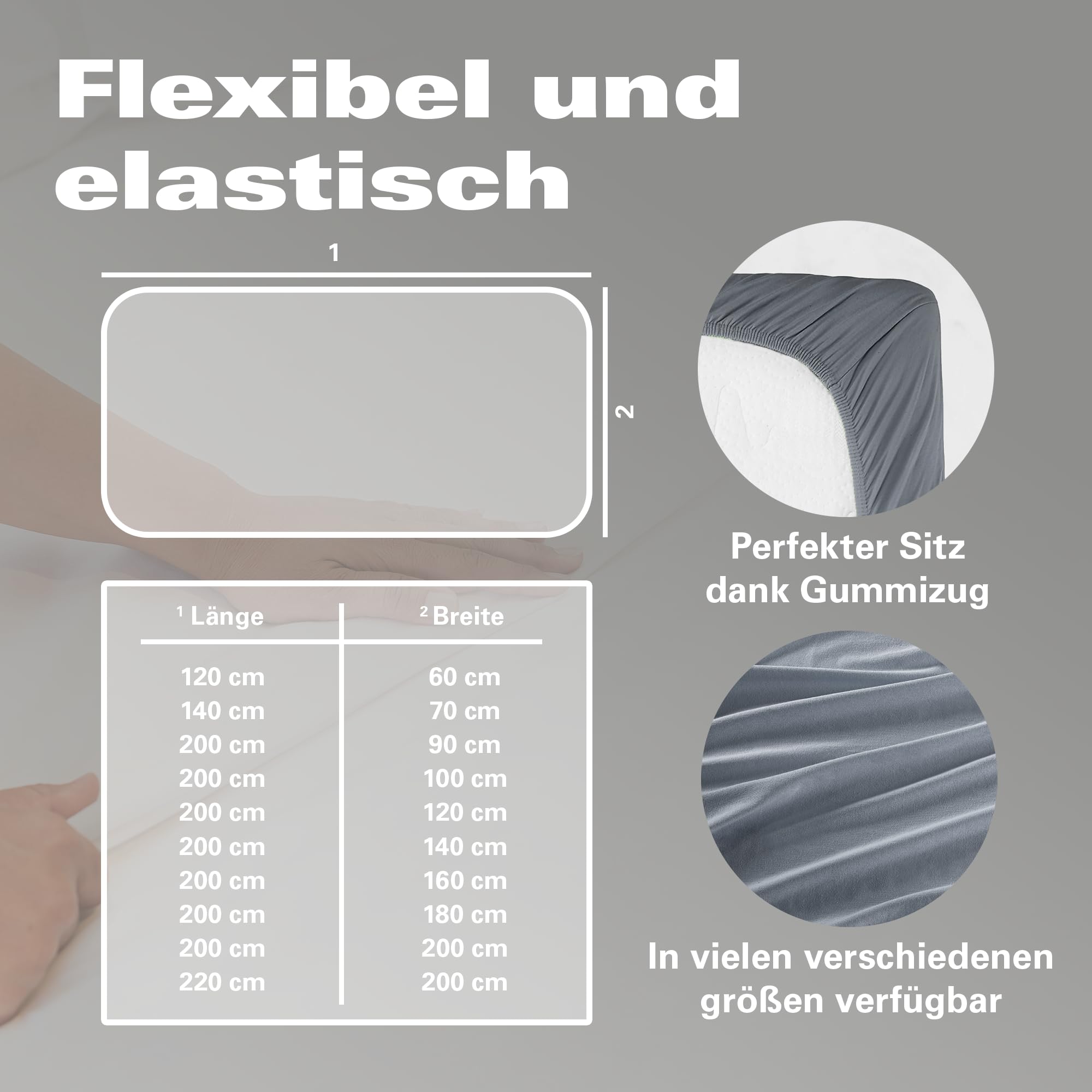 BaSaTex - Drap-Housse en Jersey Bio 90x200 cm - Drap-Housse en 100% Coton Bio certifié GOTS - 90x200-100x200 cm - Couleur : Anthracite