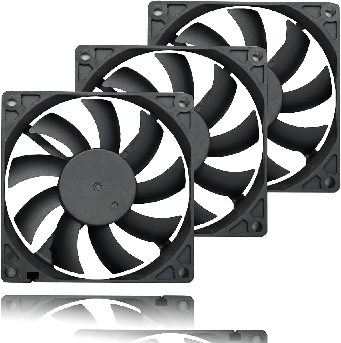 Ventilador de refrigeración para caja de computadora PC PWM silencioso de 80 mm x 15 mm, 4 pines, 800-2200 RPM, paquete de 3 | Ventilador PWM de PC de 4 pines, silencioso, ultradelgado y de alto rendimiento de 80 mm, 15 mm, para carcasas Mini-ITX, refrigeración EVGA GPU, refrigeradores y radiadores de CPU