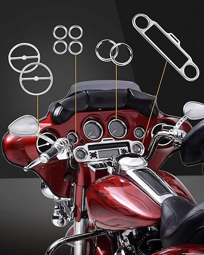 Miniatura 5 de Anillo de ajuste de altavoz estéreo Accent, 9 piezas, compatible con Harley Davidson 1996-2013 Electra Glide Street Glide Trike Glide