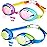 Keary 2 Pack Kids Swim Goggles Swimming Goggles for Toddler Children Girls Boys Youth, Anti-Fog Waterproof UV Protection No Glare Clear Vision Mirrored Flat Lens Water Pool Goggles with 3 Nose Pieces