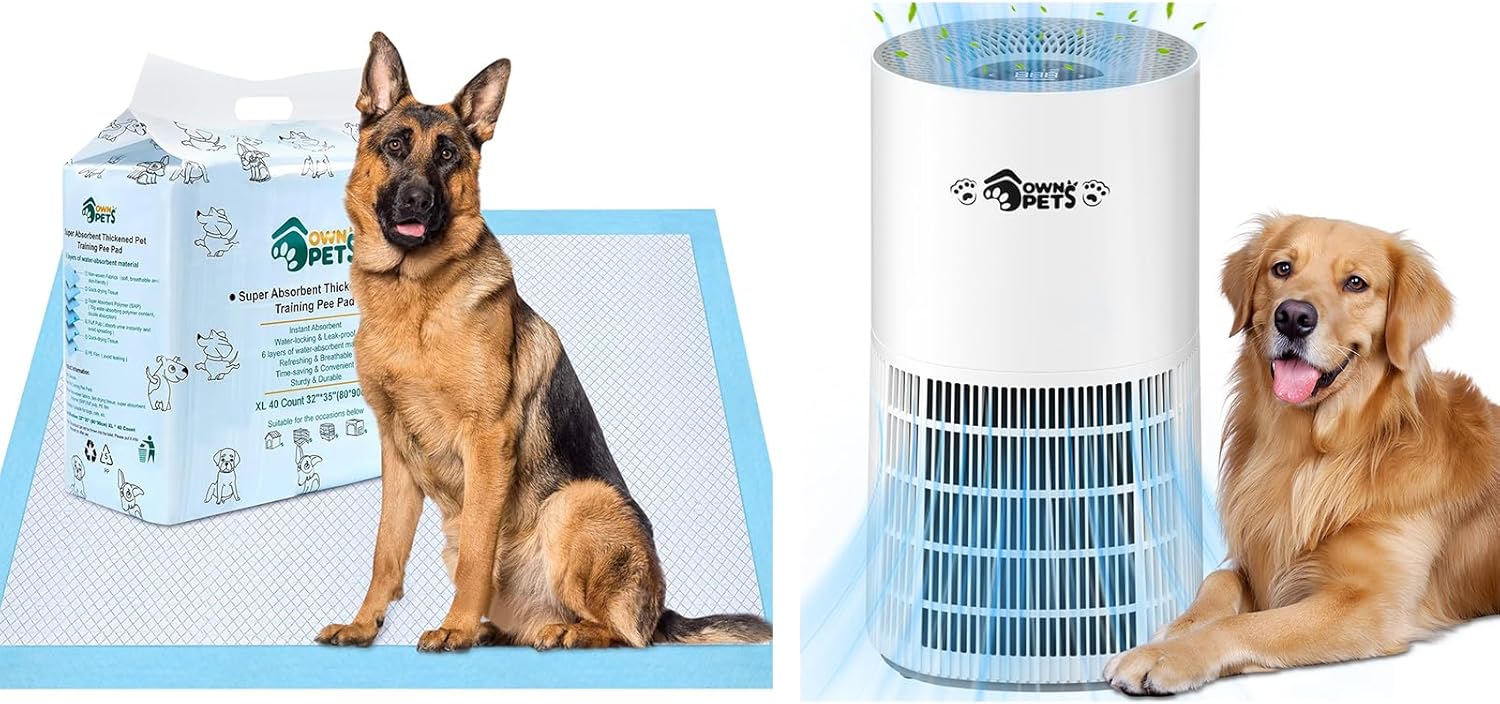 Ownpets XL Dog Pee Pad and Pet Air Purifier Bundle