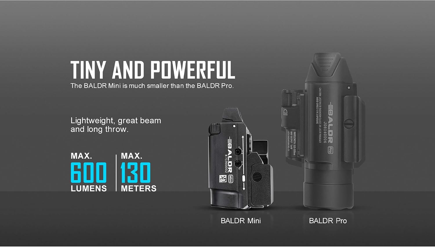 Olight Baldr Mini 600 Lumen Tactical Flashlight Green Laser Sight Combo with LumenTac Organizer