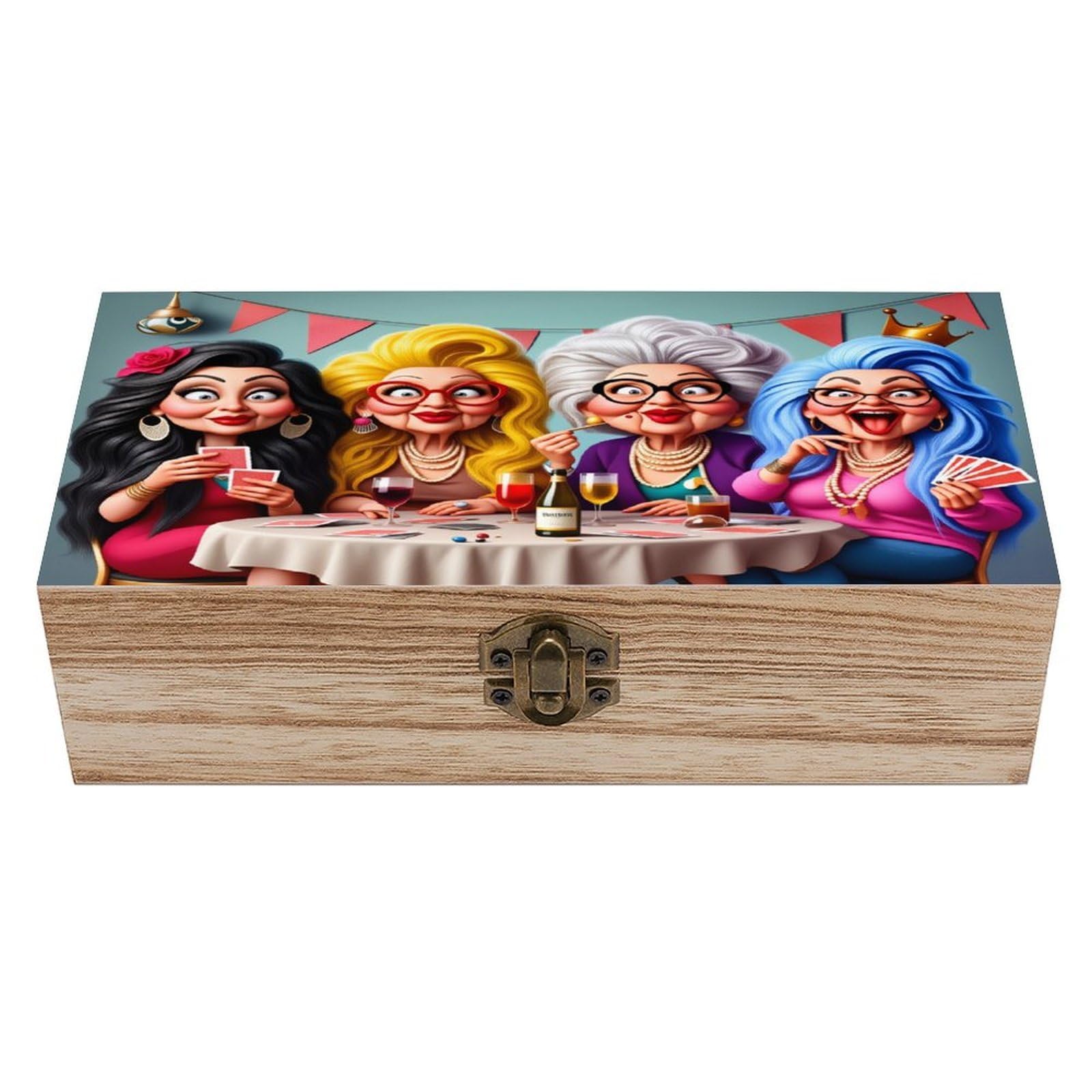 asbwuo Chic Ladies Vintage Wooden Keepsake Box