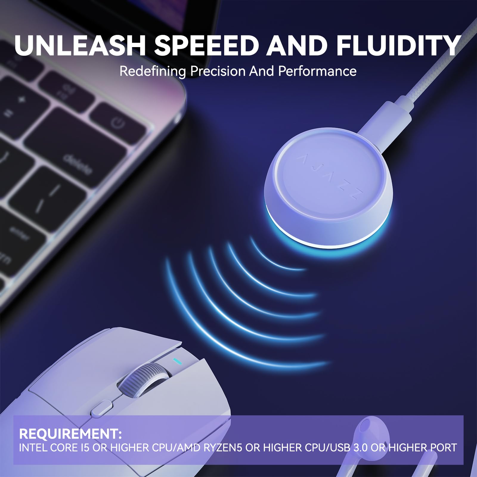 ATTACK SHARK X AJAZZ 4000Hz Dongle Wireless Per Mouse Da Gioco AJ139PRO, Ricevitore Mouse Wireless, Frequenza Di Polling 4000Hz, Aumenta Precisione Di