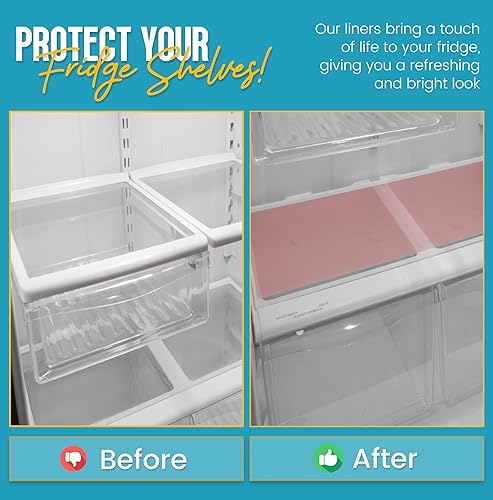 Miniatura 6 de Linda's Essentials - Revestimientos para refrigerador (16 unidades)  Revestimiento para refrigerador fácil de limpiar con protección contra