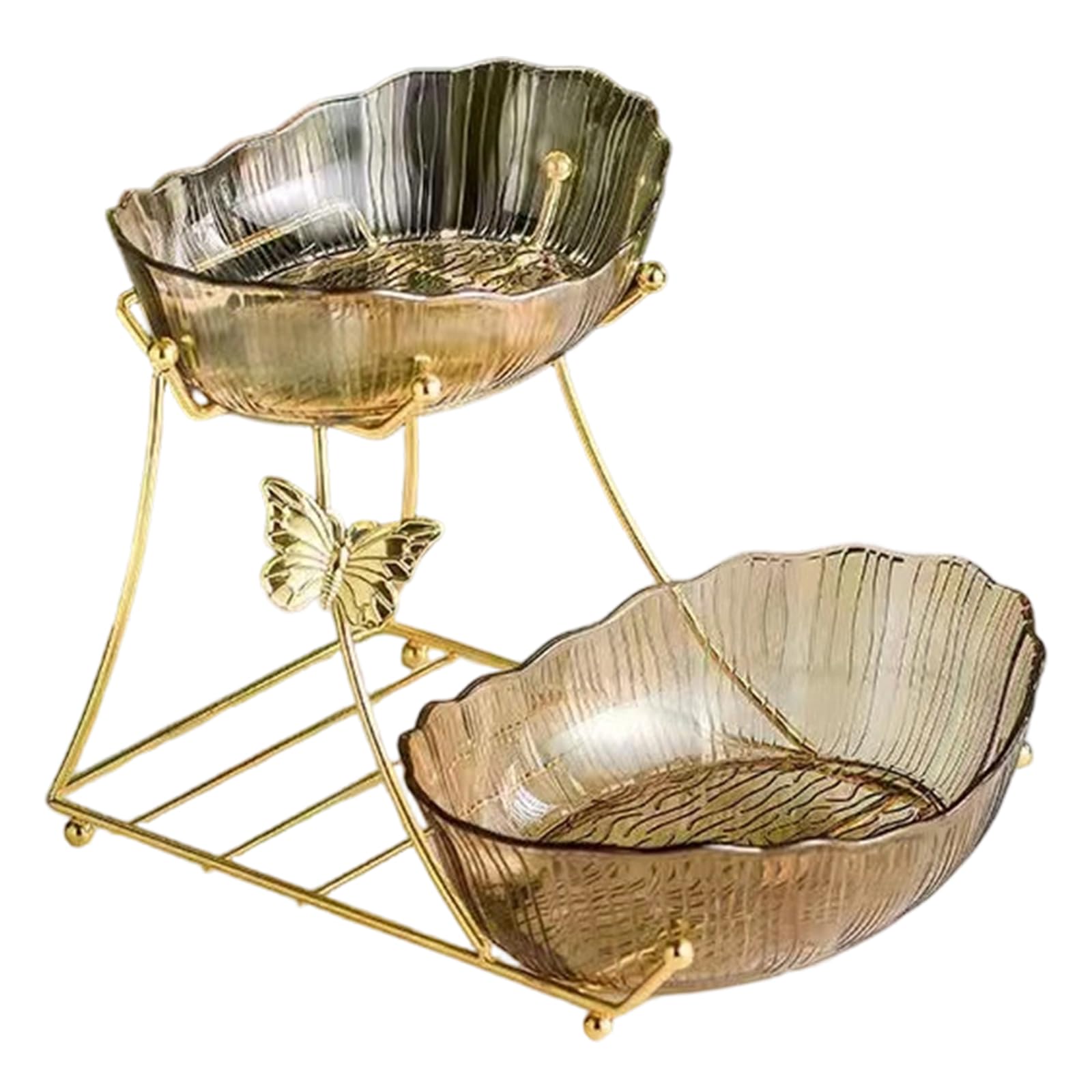 Tsophreniq Modern Multilevel Fruit Dessert Stackable Kitchenware Serving Platters Perfect for Indoor and Outdoor Use Space Saving Fruit Tray