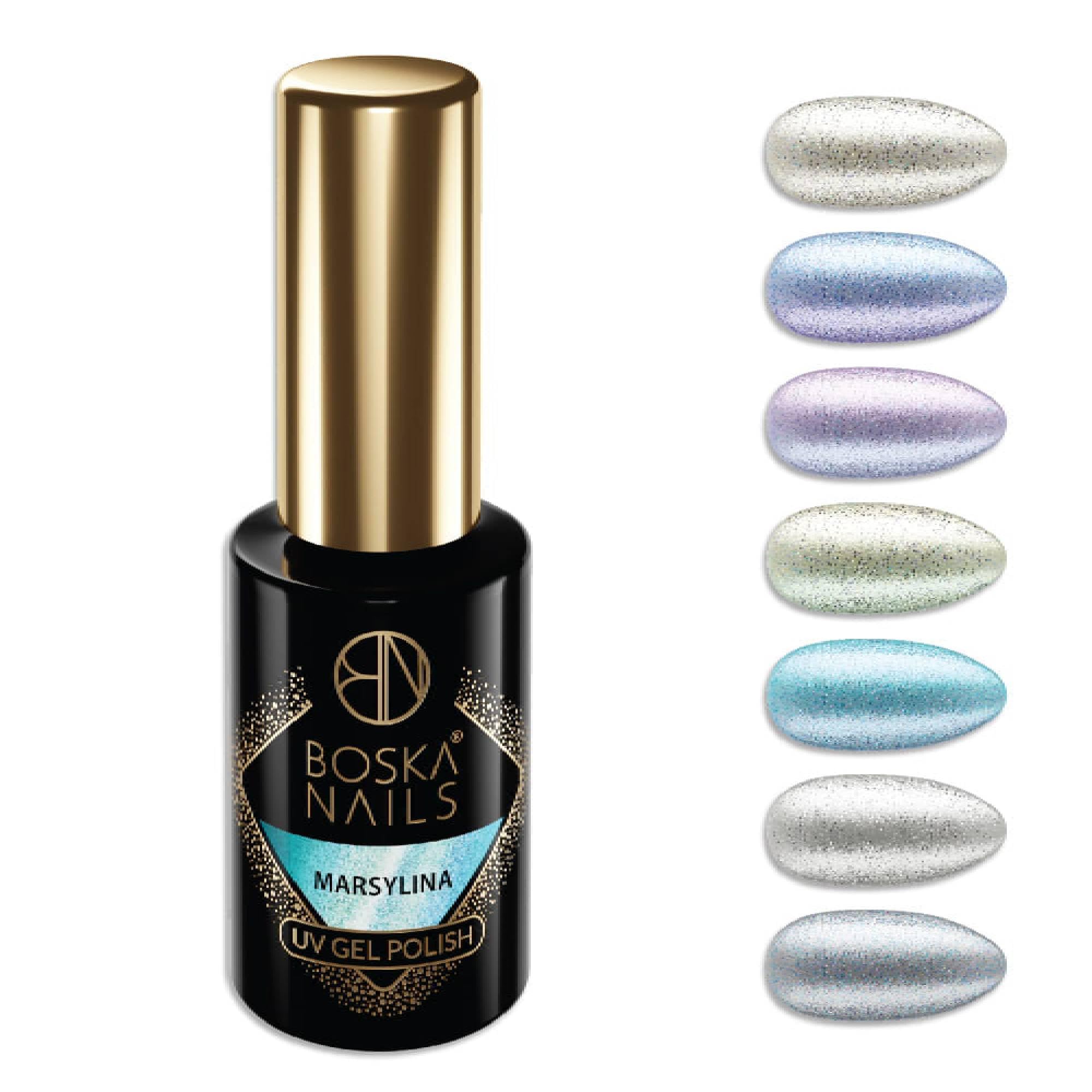 Boska Nails Cosmic Glow Hybrid Nagellack Holografisch Glitzer Effekt Langanhaltend Nägel Kosmischer Glanz Nailart Halbdurchsichtig 7 Farben