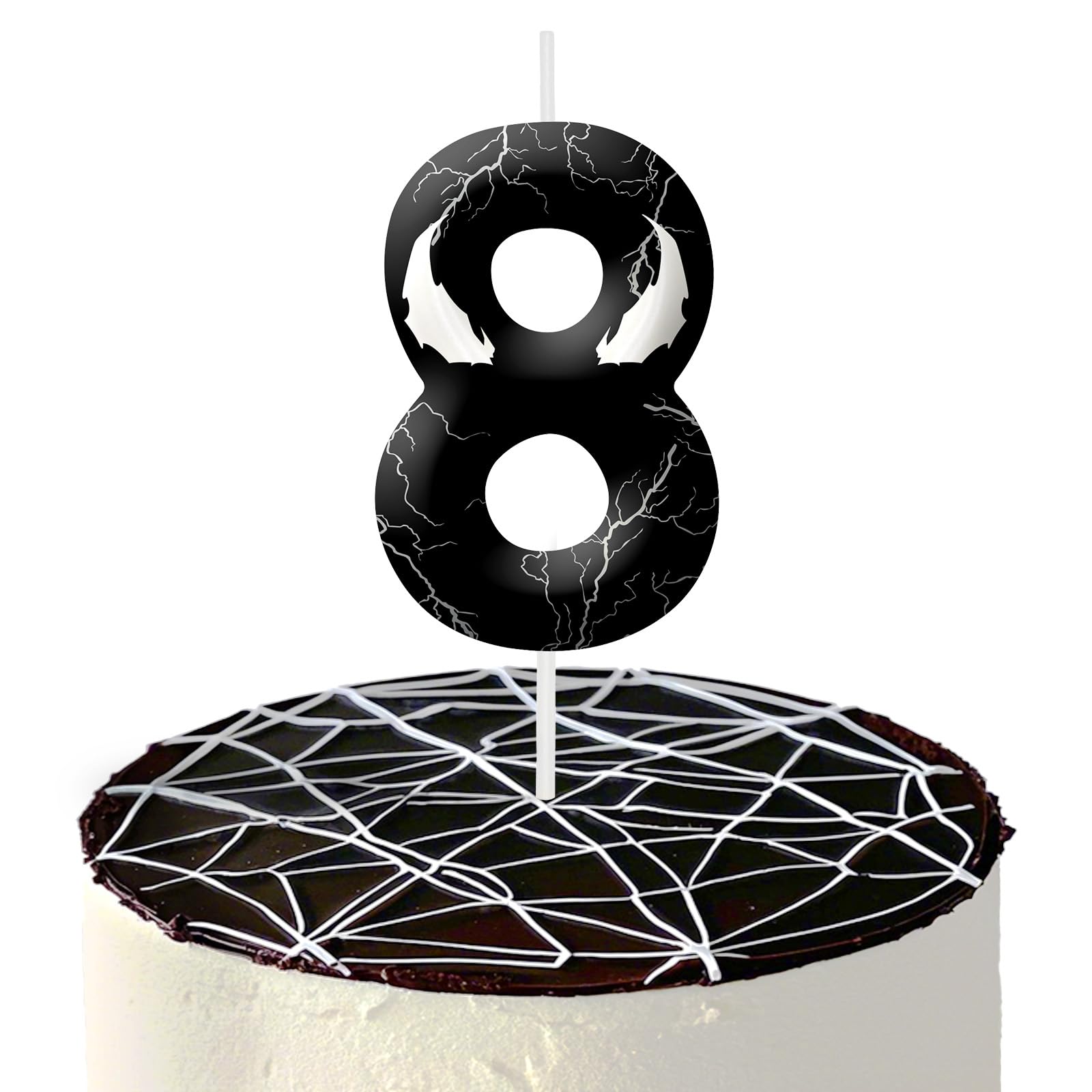 Black Anime Themed Birthday Candles, Number 8 Candle Birthday Party Supplies, 2.4 inch Birthday Candles for Cake Topper Party Decorations, Birthday