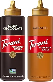 Torani Puremade Caramel and Dark Chocolate Sauce Variety 2-Pack for Dess...