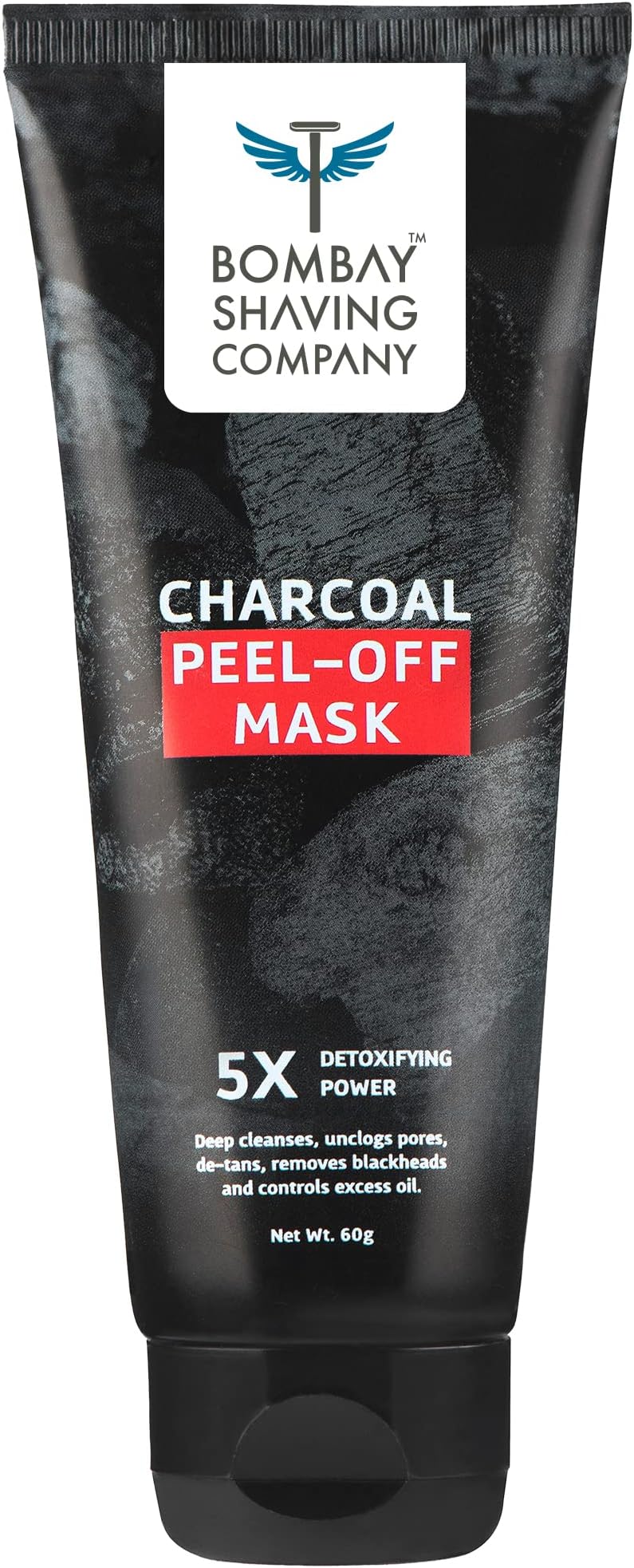 Bombay Shaving Company Activated Charcoal Peel Off Mask with 5X Detoxifying Power, fights pollution and De-Tans skin- 60g