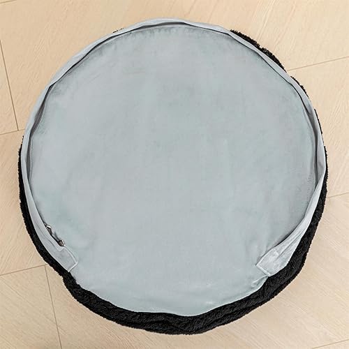 Miniatura 49 de Asuprui Puf otomano sin relleno, reposapiés otomano de 20 x 12 pulgadas, puf redondo para piso, sin relleno, reposapiés con almacenamiento para sala