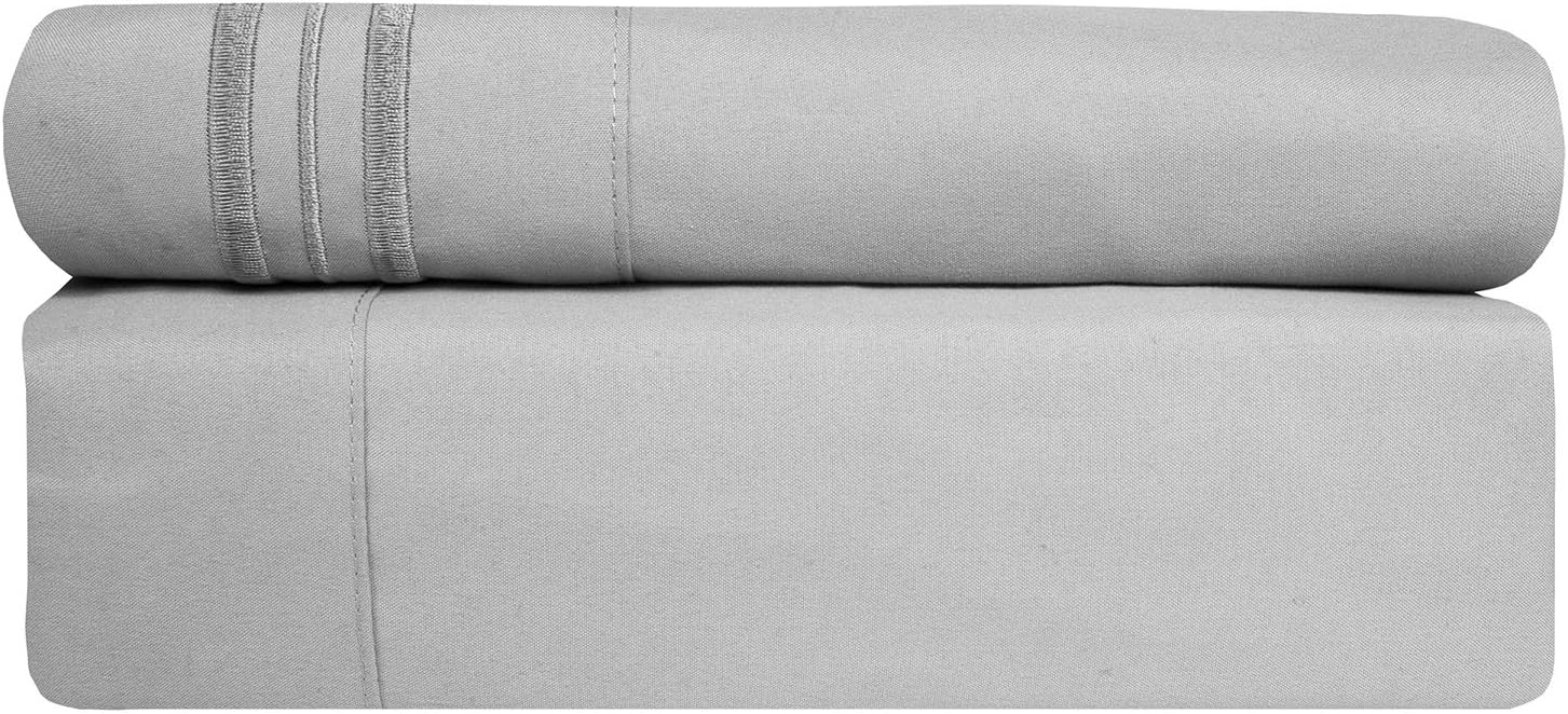 Sweet Home Collection 1800 Thread Count Soft Egyptian Quality Brushed Microfiber Luxury Bedding Set with Flat, Fitted Sheet, 2 Pillow Cases, Full, Pale Pink : Home & Kitchen