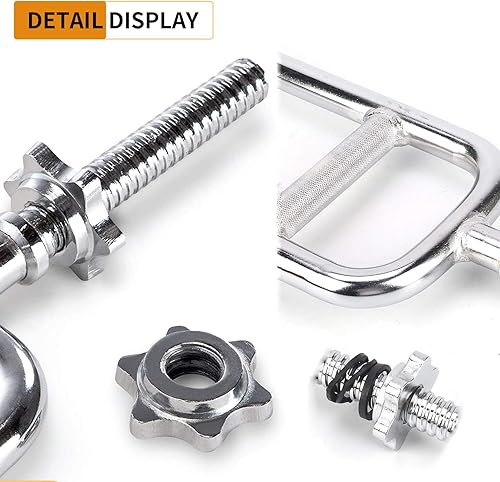 Miniatura 5 de uyoyous Barra de pesas de tríceps de 34 pulgadas, barra de tríceps sólida, con rosca estándar, martillo para rizar, barra de peso con 2 collares de