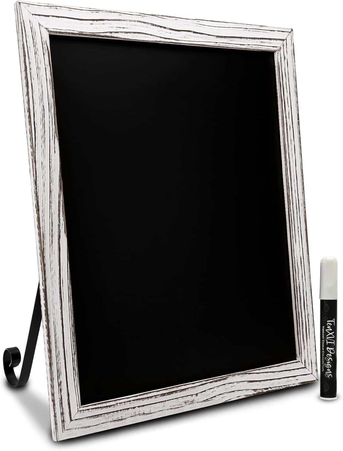 TenXVI Designs 18"x22" Magnetic Chalkboard Sign - Remove Legs to Vertically or Horizontally Hang or Stand - Perfect for Kitchen Countertop, Tabletops, Weddings, Home Decor - White