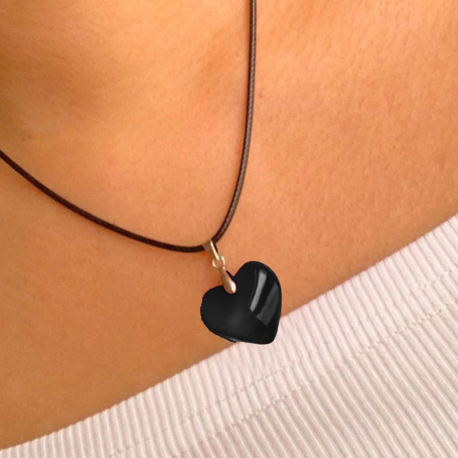 Red Heart Necklace Pendant Necklace Y2K Jewelry Puffy Heart Choker Red Accessories for Women Valentines Necklace - Image 7